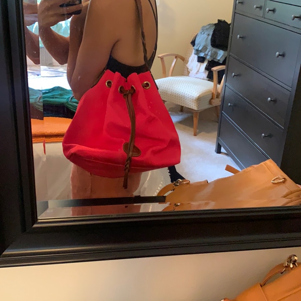 Dooney & Bourke hot pink bag with leather trim